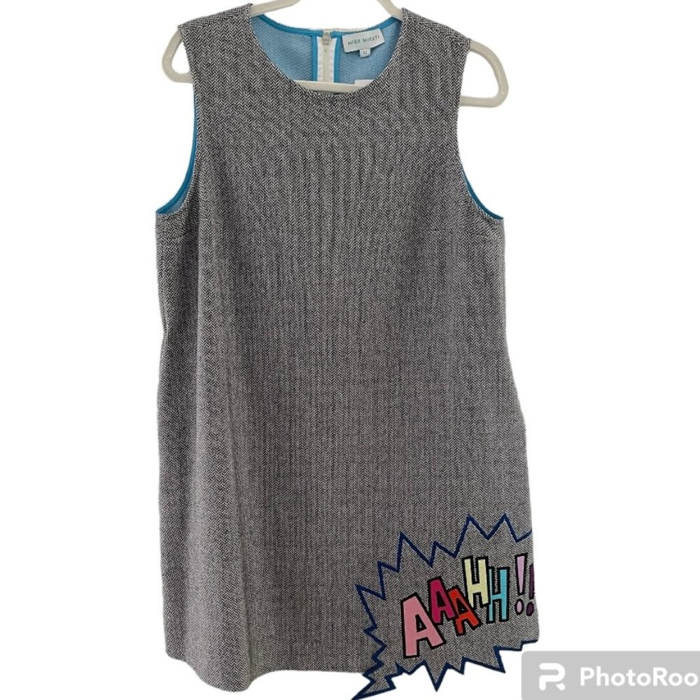 NWOT MIRA MIKATI Sleeveless Embroidered Mini Shift Dress w/ Pockets  FR/EU 42